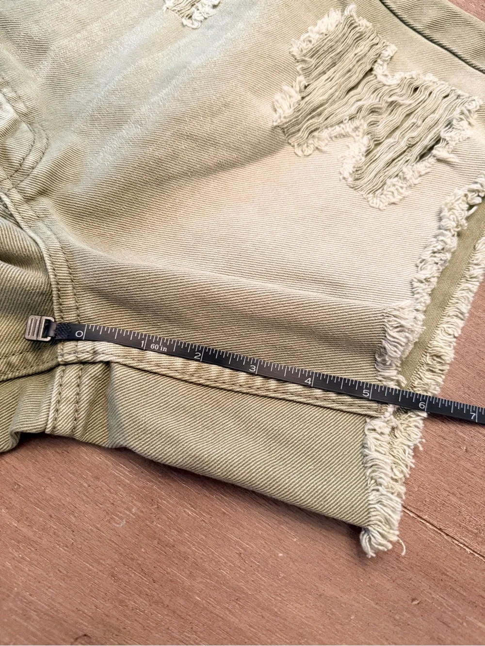 BDG Urban Outfitters Distressed‎ Denim Shorts Sage Green Size 27 NWT